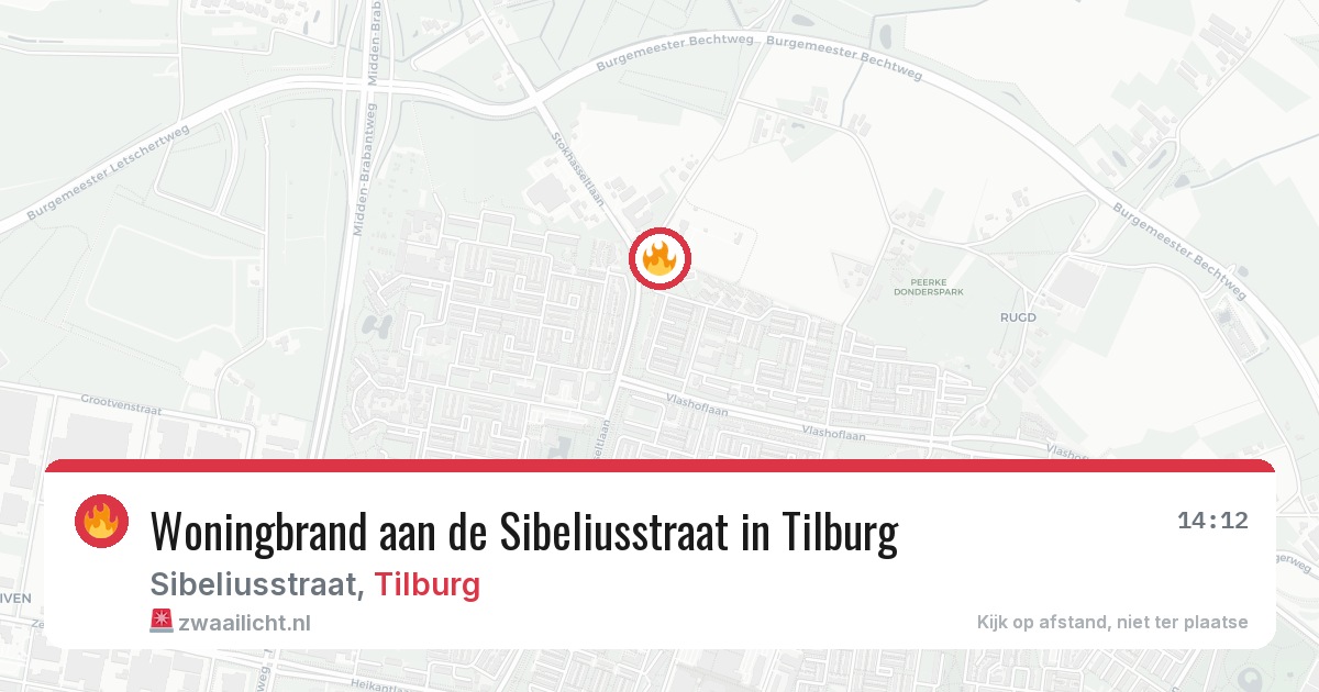 Woningbrand aan de Sibeliusstraat in Tilburg — 31 jul 2026