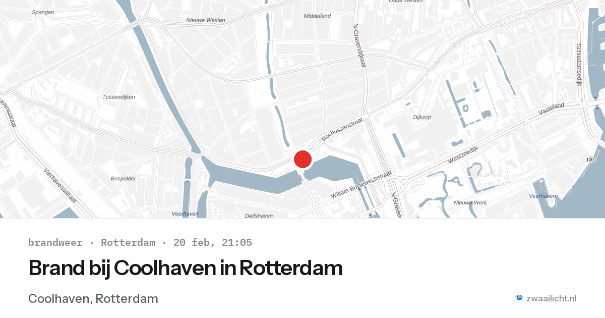 Brand bij Coolhaven in Rotterdam — 20 feb 2026