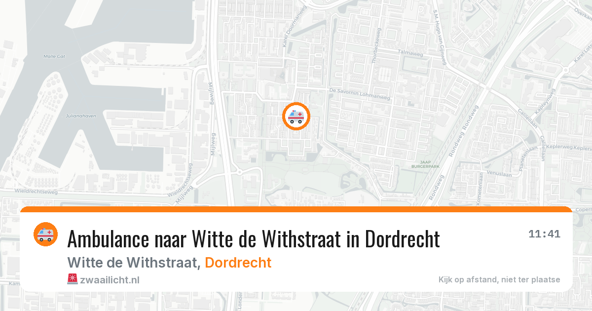 Ambulance naar Witte de Withstraat in Dordrecht — 29 jun 2026