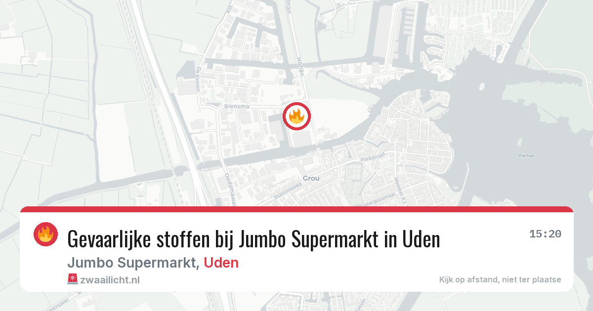 Gevaarlijke stoffen bij Jumbo Supermarkt in Uden — 6 jul 2026