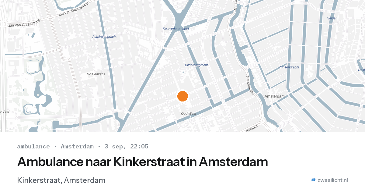 Ambulance naar Kinkerstraat in Amsterdam — 3 sep 2026