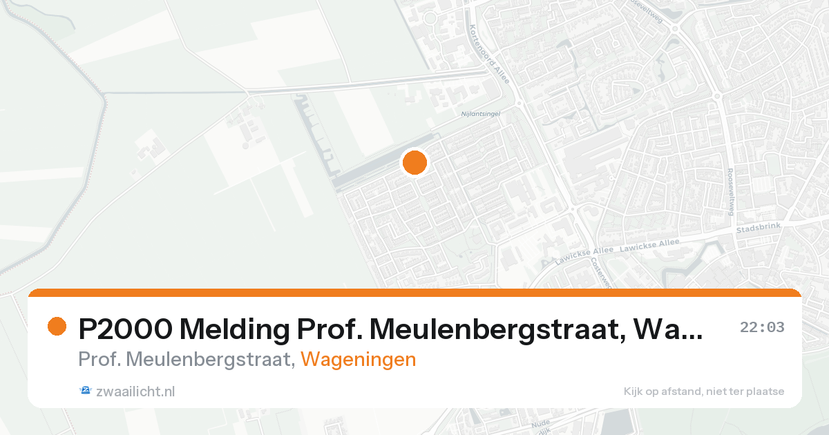 P2000 Melding Prof. Meulenbergstraat, Wageningen — 31 jan 2026