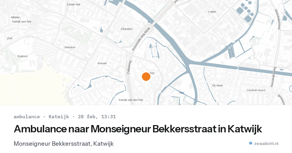Ambulance naar Monseigneur Bekkersstraat in Katwijk — 28 feb 2026