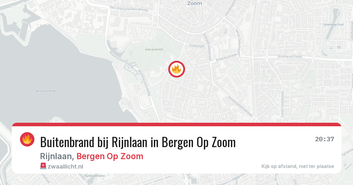 Buitenbrand bij Rijnlaan in Bergen Op Zoom — 25 mrt 2026