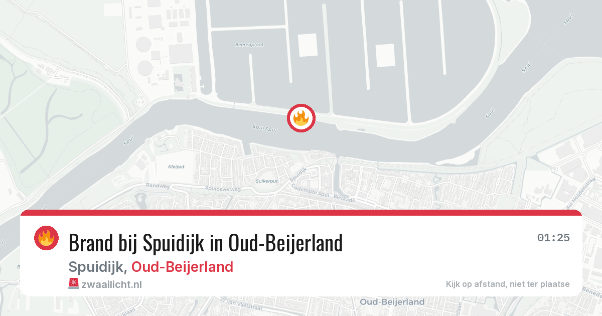 Brand bij Spuidijk in Oud-Beijerland — 14 jun 2026