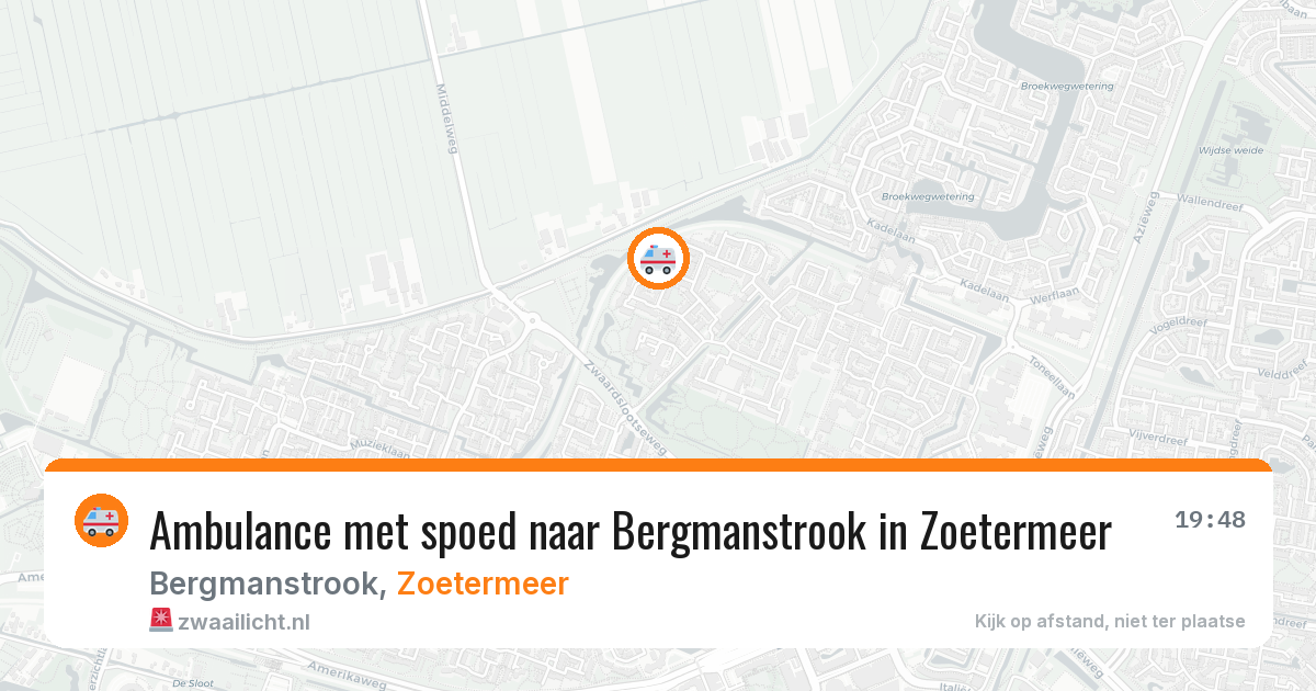 Ambulance met spoed naar Bergmanstrook in Zoetermeer — 11 aug 2026