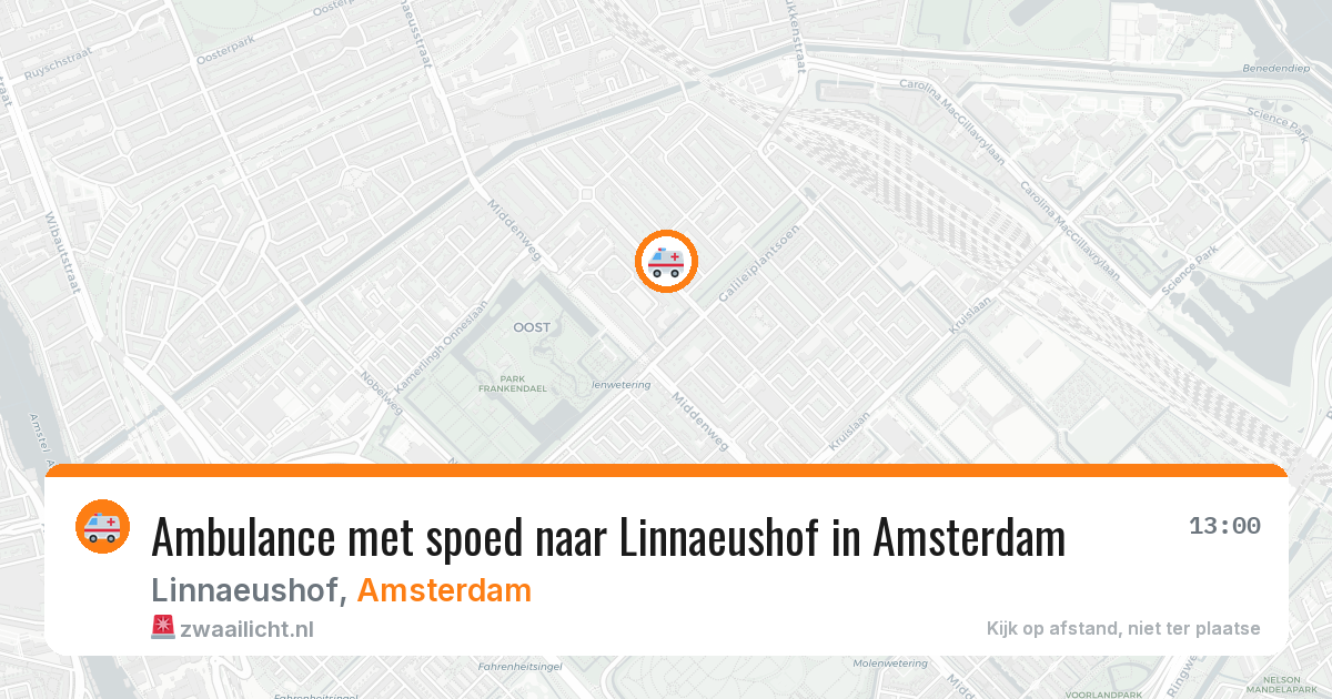 Ambulance met spoed naar Linnaeushof in Amsterdam — 3 aug 2026