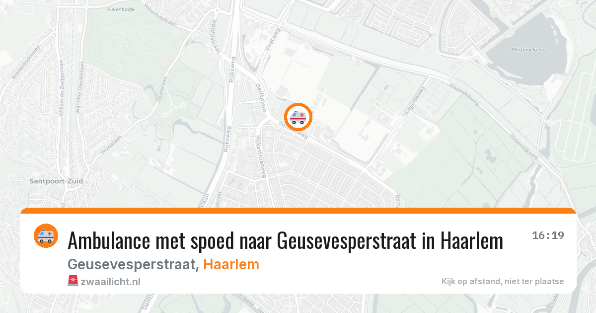 Ambulance met spoed naar Geusevesperstraat in Haarlem — 12 aug 2026