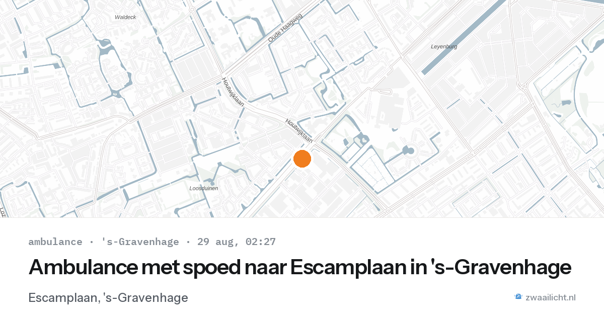 Ambulance met spoed naar Escamplaan in 's-Gravenhage — 29 aug 2026