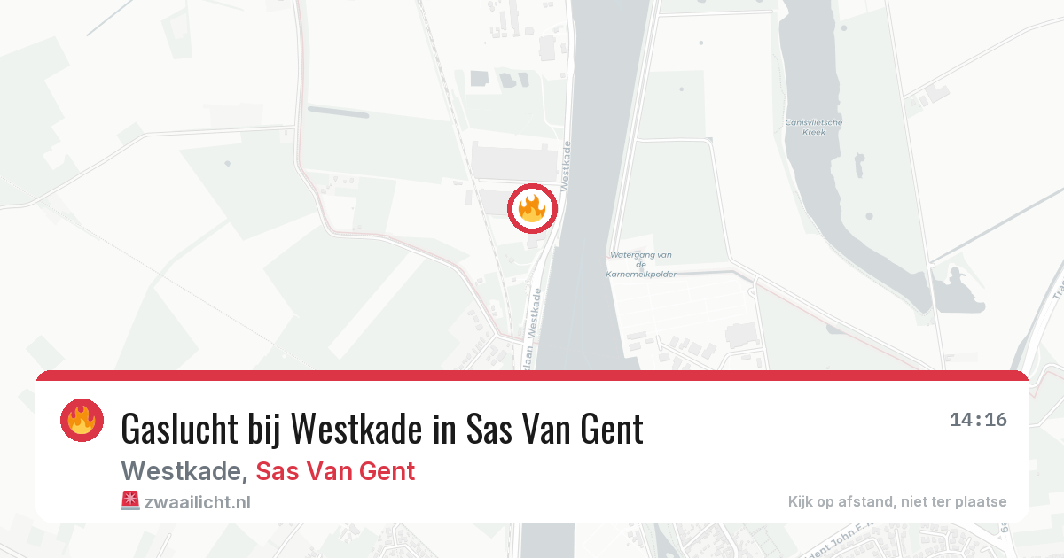 Gaslucht bij Westkade in Sas Van Gent — 13 mei 2026