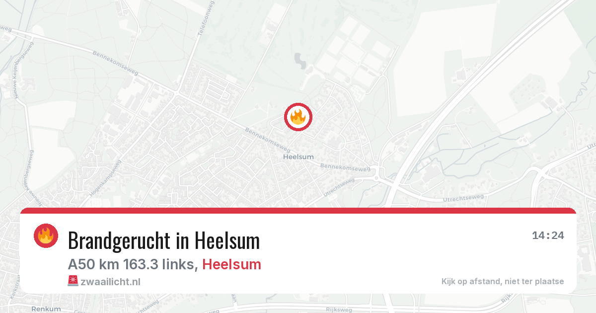 Brandgerucht in Heelsum — 9 aug 2026