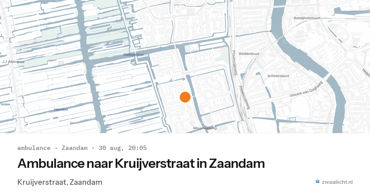 Ambulance naar Kruijverstraat in Zaandam — 30 aug 2026