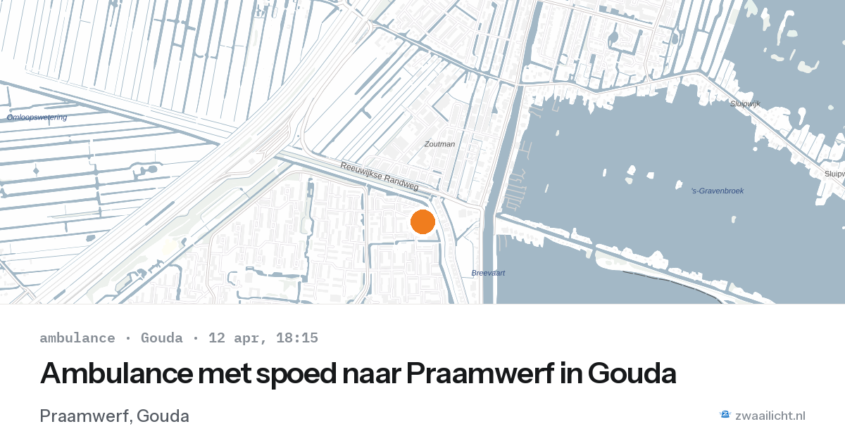 Ambulance met spoed naar Praamwerf in Gouda — 12 apr 2026