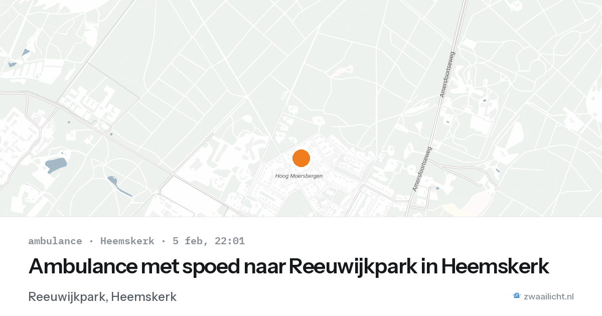 Ambulance met spoed naar Reeuwijkpark in Heemskerk — 5 feb 2026