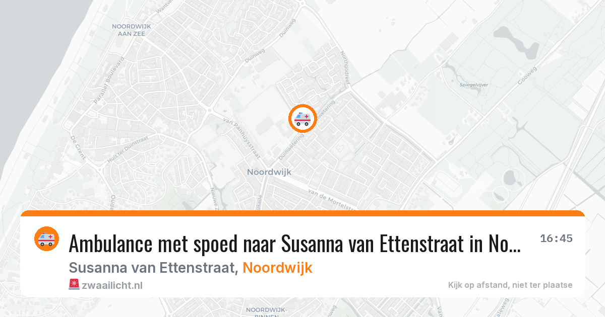 Ambulance met spoed naar Susanna van Ettenstraat in Noordwijk — 9 mei 2026