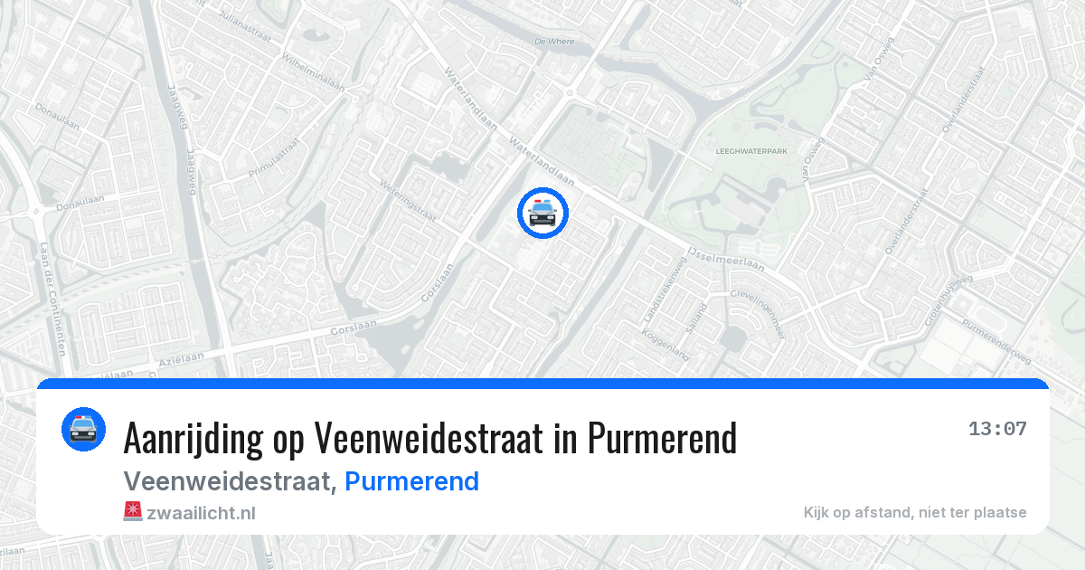 Aanrijding op Veenweidestraat in Purmerend — 23 jul 2026