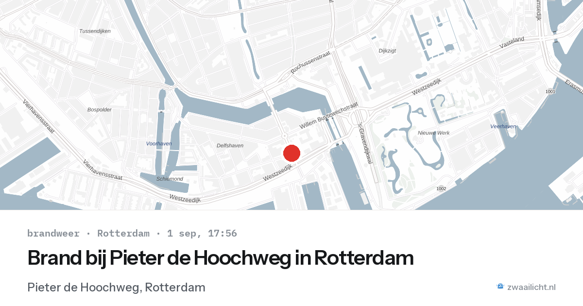 Brand bij Pieter de Hoochweg in Rotterdam — 1 sep 2026