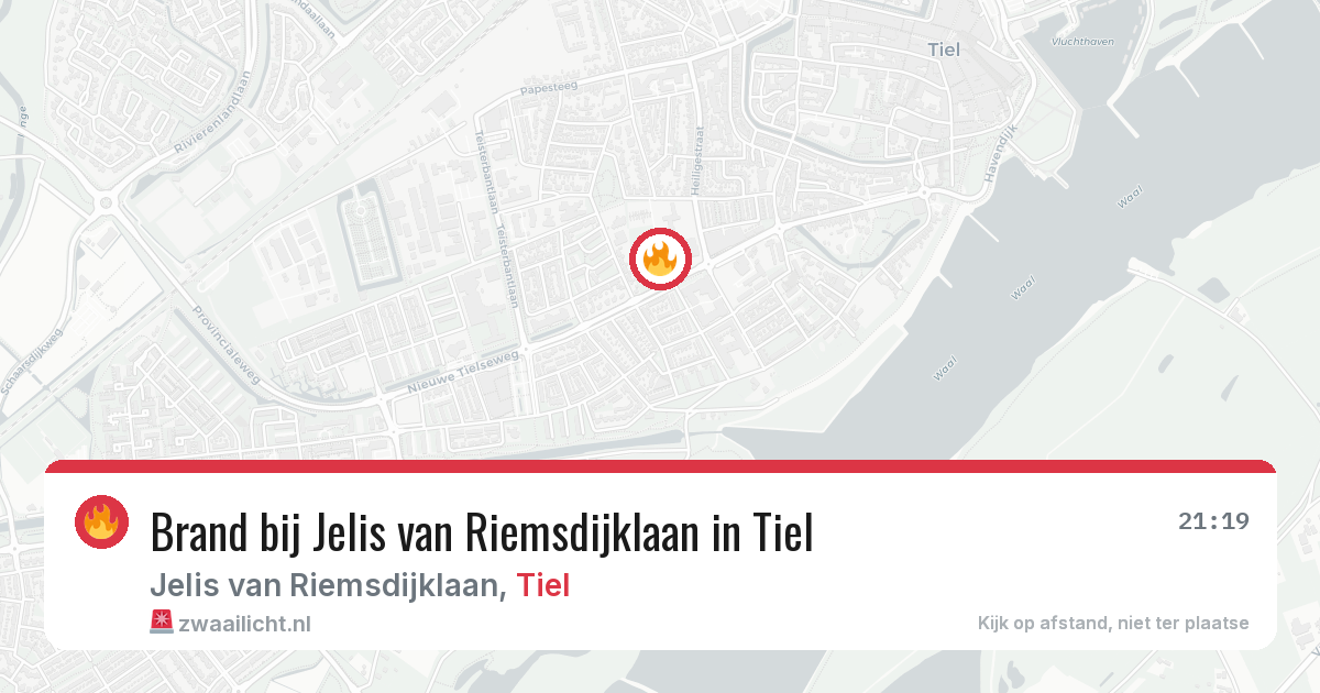Brand bij Jelis van Riemsdijklaan in Tiel — 1 jul 2026