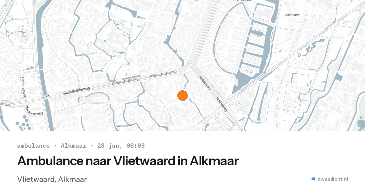 Ambulance naar Vlietwaard in Alkmaar — 28 jun 2026