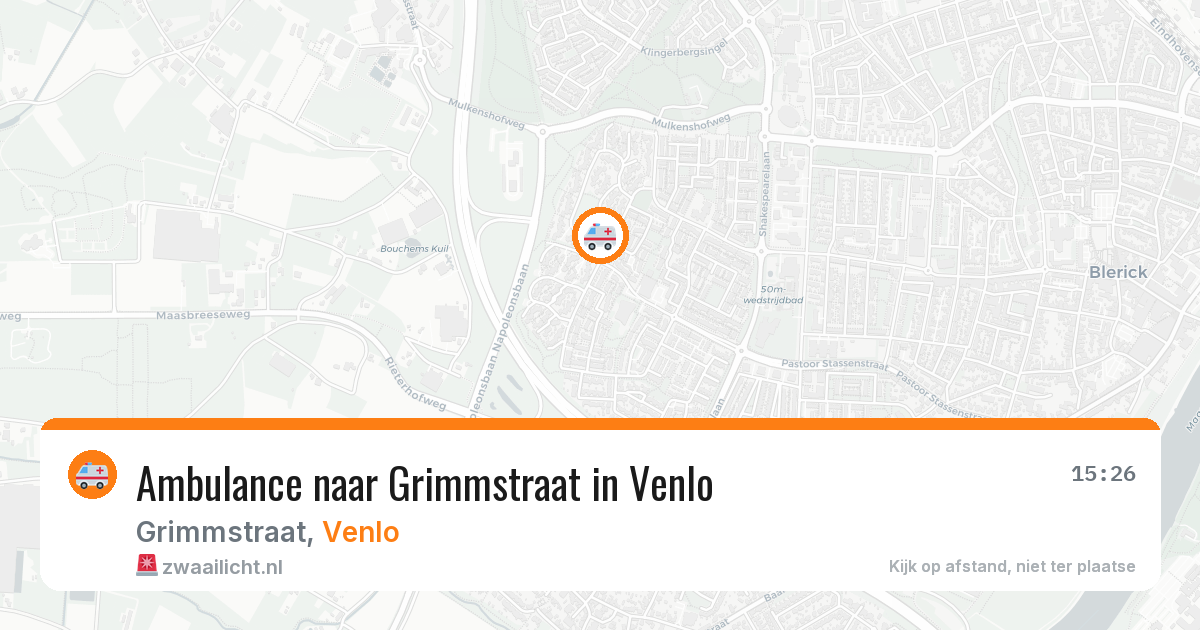 Ambulance naar Grimmstraat in Venlo — 22 jul 2026