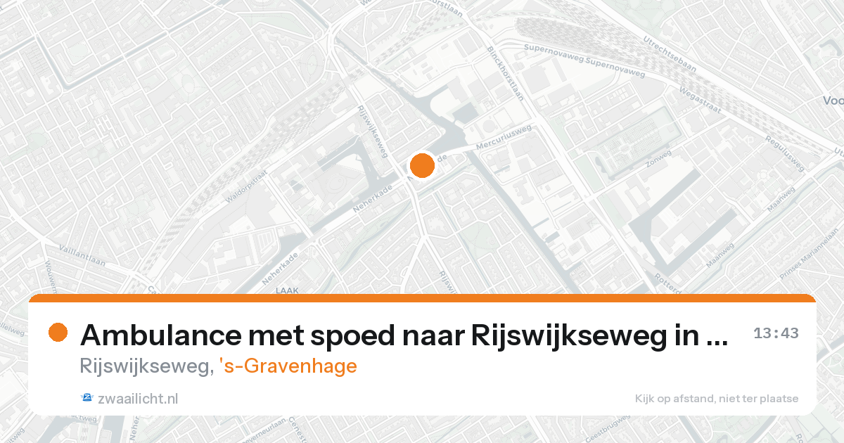 Ambulance met spoed naar Rijswijkseweg in 's-Gravenhage — 16 aug 2026