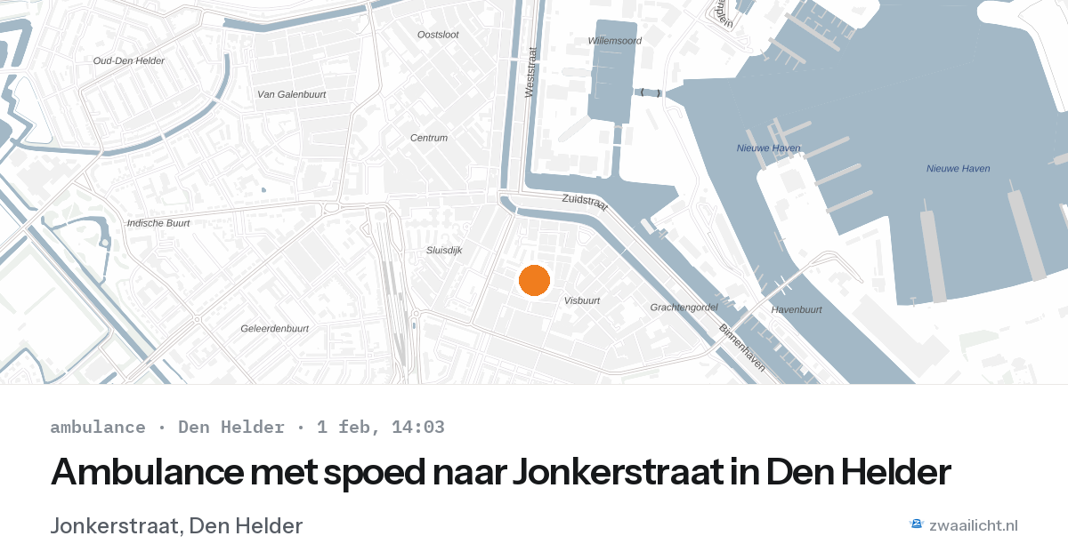 Ambulance met spoed naar Jonkerstraat in Den Helder — 1 feb 2026