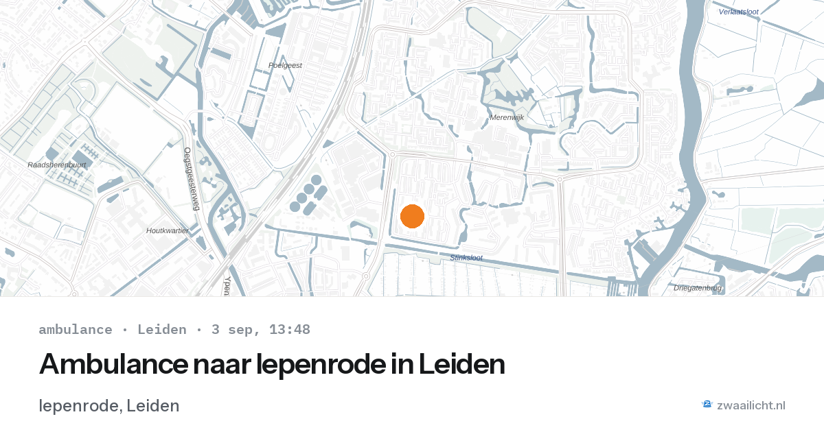 Ambulance naar Iepenrode in Leiden — 3 sep 2026