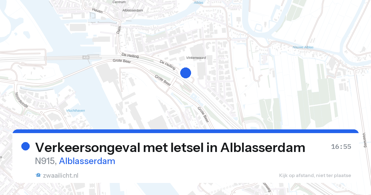 Verkeersongeval met letsel in Alblasserdam — 28 aug 2026