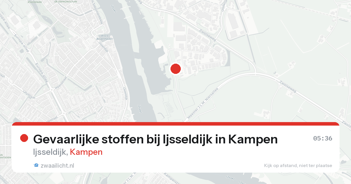Gevaarlijke stoffen bij Ijsseldijk in Kampen — 23 aug 2026