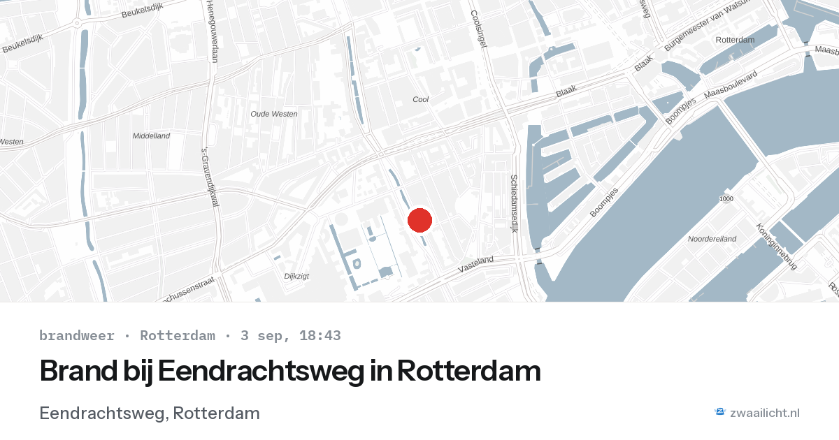 Brand bij Eendrachtsweg in Rotterdam — 3 sep 2026