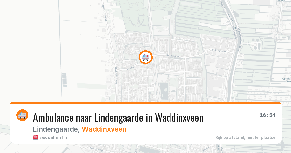 Ambulance naar Lindengaarde in Waddinxveen — 17 jun 2026