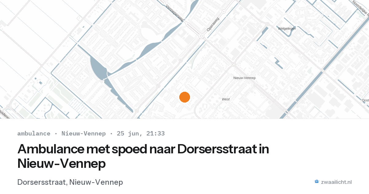 Ambulance met spoed naar Dorsersstraat in Nieuw-Vennep — 25 jun 2026