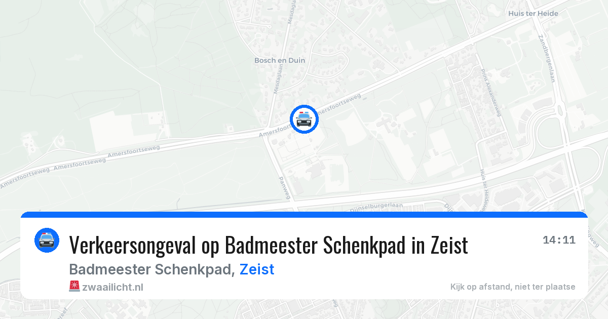 Verkeersongeval op Badmeester Schenkpad in Zeist — 26 mei 2026