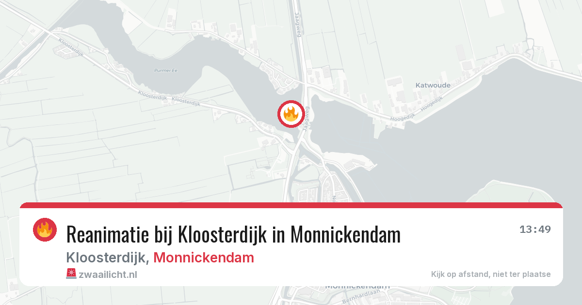 Reanimatie bij Kloosterdijk in Monnickendam — 14 jun 2026