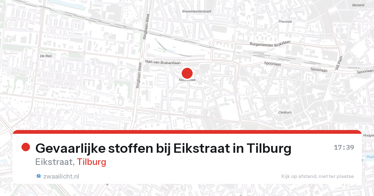 Gevaarlijke stoffen bij Eikstraat in Tilburg — 26 aug 2026