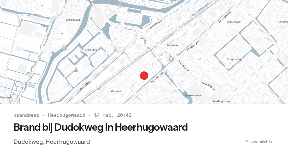 Brand bij Dudokweg in Heerhugowaard — 14 mei 2026