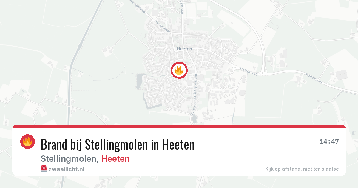 Brand bij Stellingmolen in Heeten — 1 aug 2026