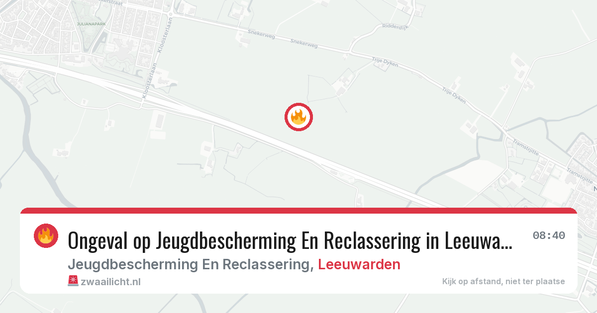 Ongeval op Jeugdbescherming En Reclassering in Leeuwarden — 17 jul 2026