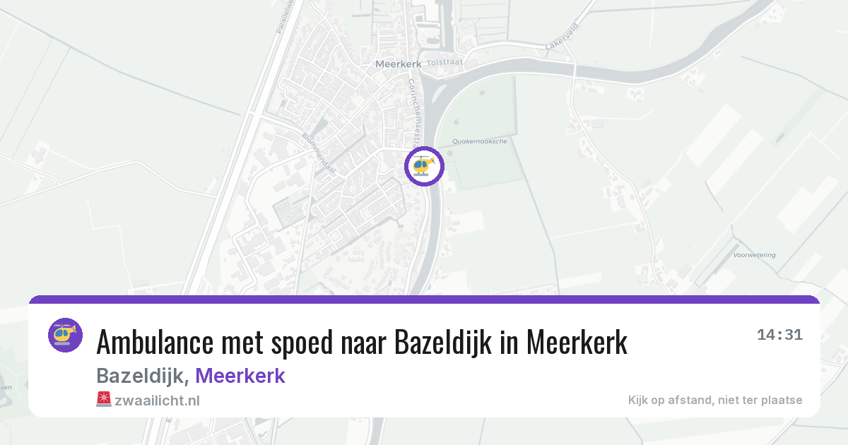 Ambulance met spoed naar Bazeldijk in Meerkerk — 27 jun 2026