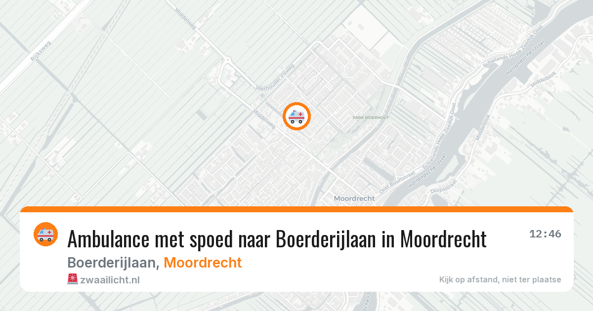 Ambulance met spoed naar Boerderijlaan in Moordrecht — 28 mei 2026