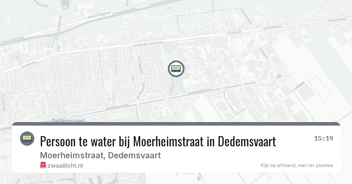 Persoon te water bij Moerheimstraat in Dedemsvaart — 10 jul 2026