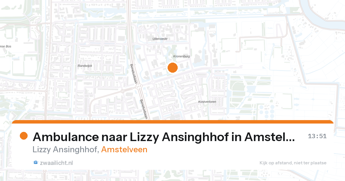 Ambulance naar Lizzy Ansinghhof in Amstelveen — 28 aug 2026