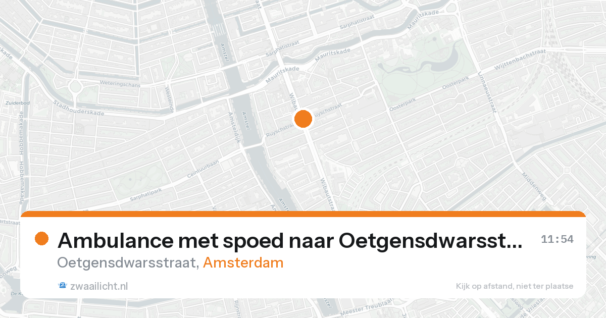 Ambulance met spoed naar Oetgensdwarsstraat in Amsterdam — 24 aug 2026