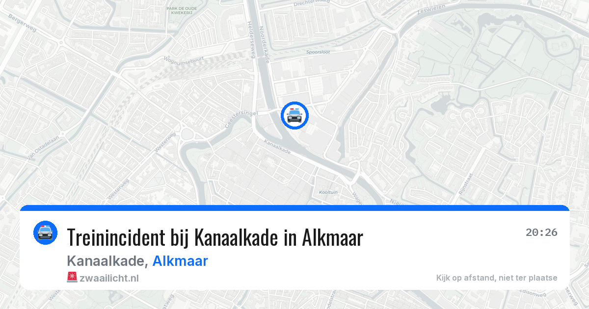 Treinincident bij Kanaalkade in Alkmaar — 8 aug 2026