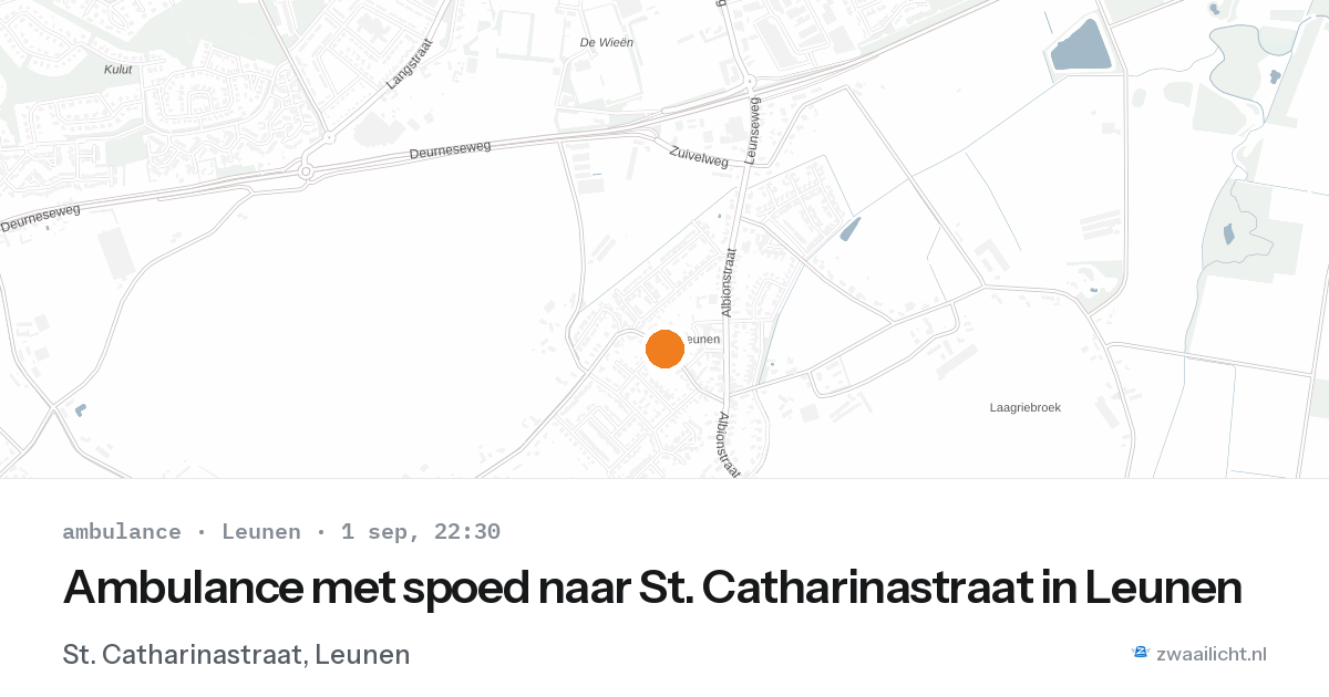 Ambulance met spoed naar St. Catharinastraat in Leunen — 1 sep 2026