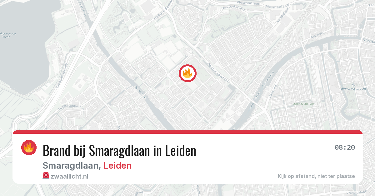 Brand bij Smaragdlaan in Leiden — 13 jun 2026