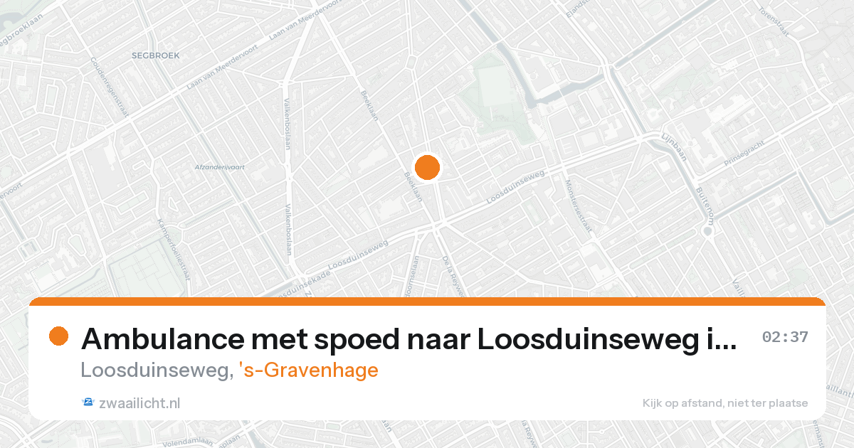 Ambulance met spoed naar Loosduinseweg in 's-Gravenhage — 17 aug 2026
