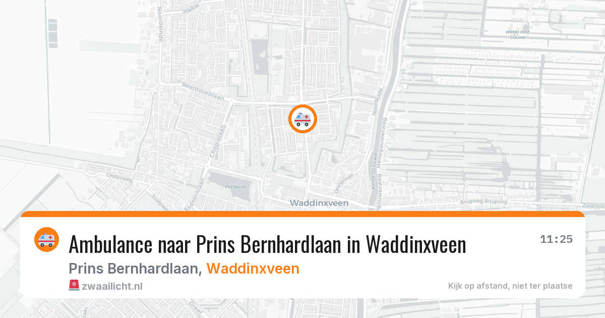 Ambulance naar Prins Bernhardlaan in Waddinxveen — 28 jul 2026