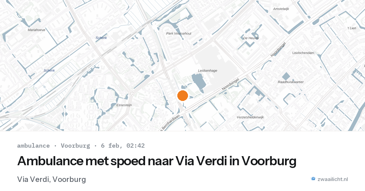 Ambulance met spoed naar Via Verdi in Voorburg — 6 feb 2026