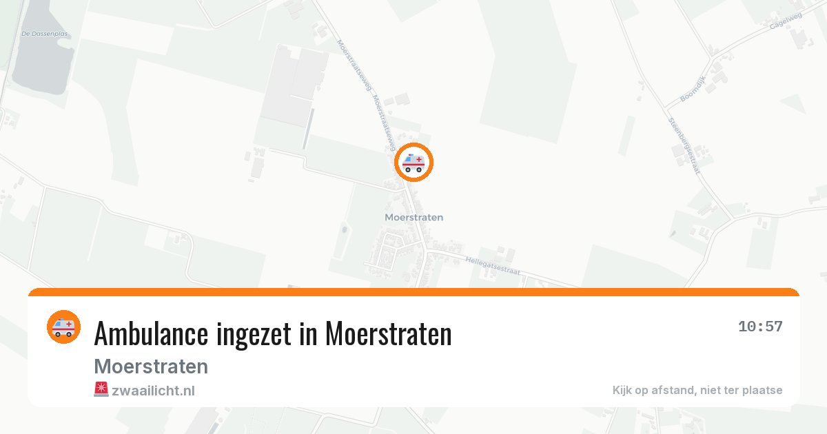 Ambulance ingezet in Moerstraten — 20 jul 2026